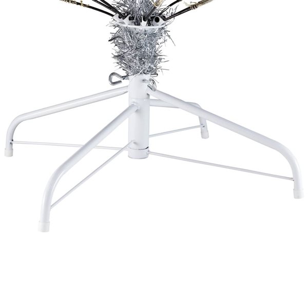 Northlight 9-ft H Unlit Artificial Silver Tinsel Full Christmas Tree w/ Tree Stand