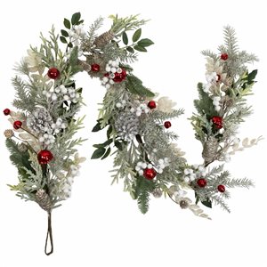 Northlight Indoor Unlit 6-ft L x 8-in W Frosted Pinecones and Berries Artificial Christmas Garland