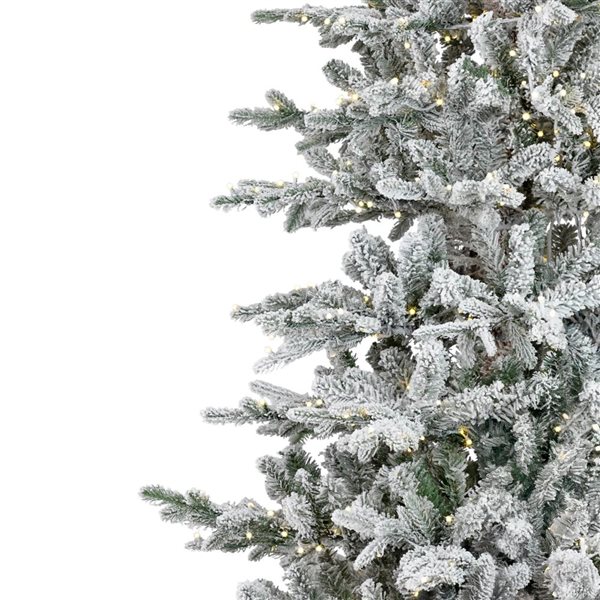 Northlight Real Touch 9-ft H Calgary Pine Pre-Lit Full Flocked Christmas Tree w/Dual Colour LED Lights and Tree Stand