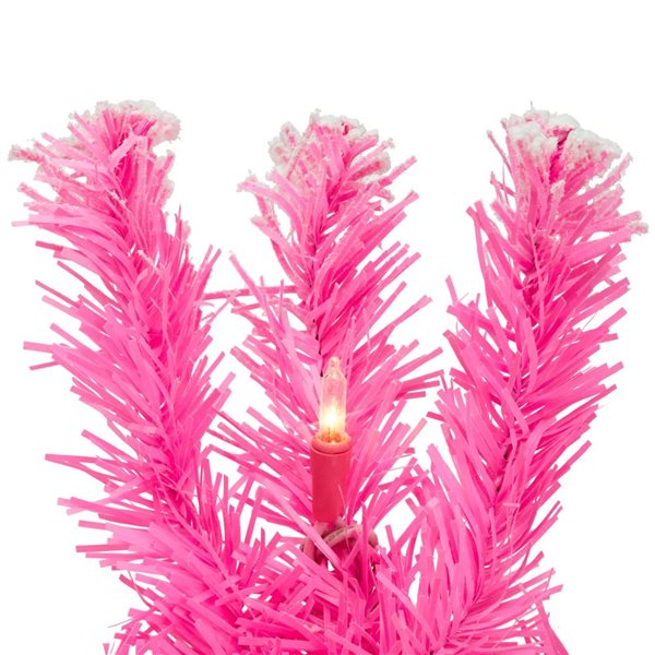 Northlight Indoor Pre-Lit Clear Lights 9-ft L Pink Flocked Pine Artificial Christmas Garland