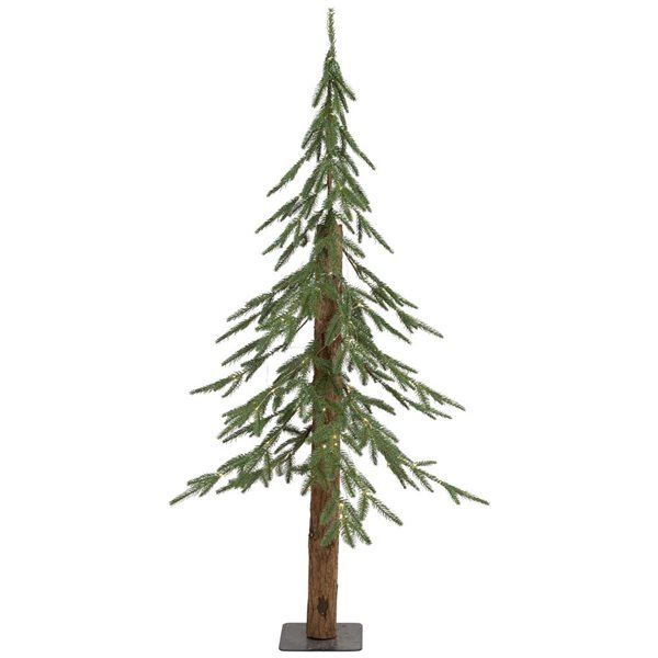 Northlight 4-ft H Alpine Pine Pre-Lit 150 Clear LED Lights Full Artificial Christmas Tree w/ Tree Stand