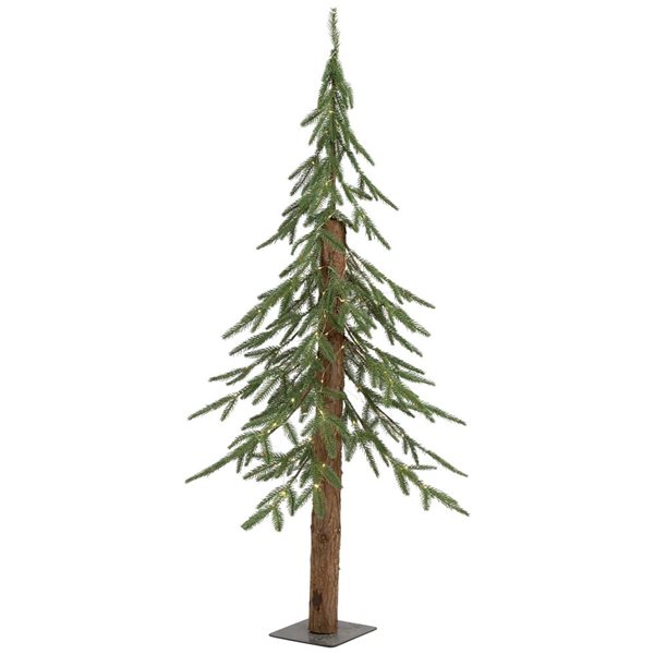 Northlight 4-ft H Alpine Pine Pre-Lit 150 Clear LED Lights Full Artificial Christmas Tree w/ Tree Stand