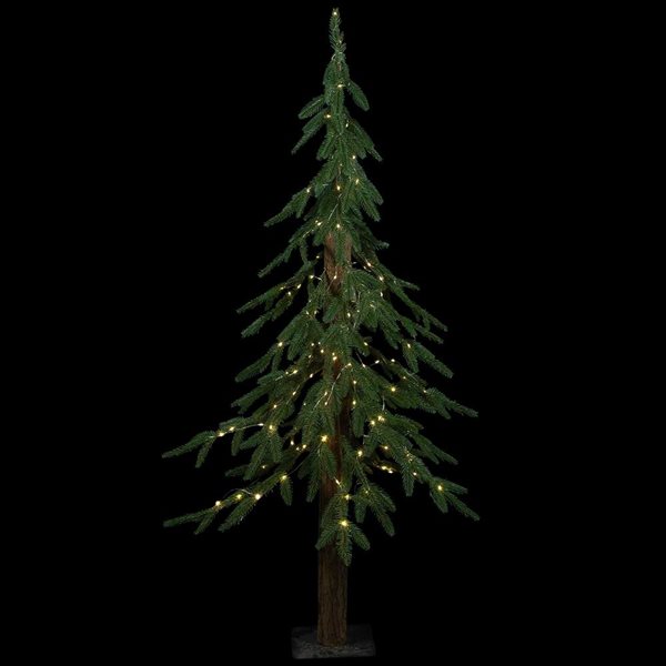 Northlight 4-ft H Alpine Pine Pre-Lit 150 Clear LED Lights Full Artificial Christmas Tree w/ Tree Stand