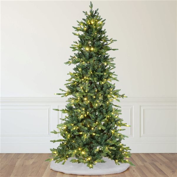 Northlight Real Touch 12-ft H Breckenridge Pine Pre-Lit Full Artificial Christmas Tree w/Dual Colour LED and  Tree Stand