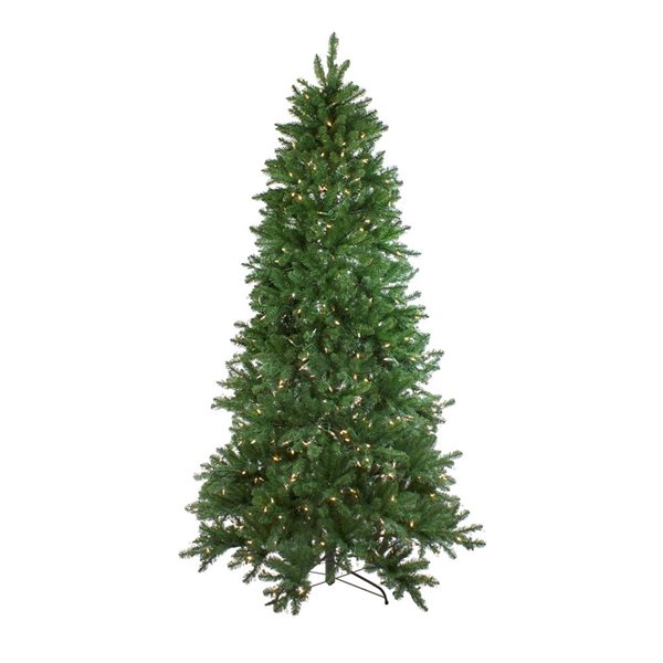 Northlight 12-ft H Noble Fir Pre-Lit LED Multicolour Lights Instant Connect Full Artificial Christmas Tree w/ Tree Stand