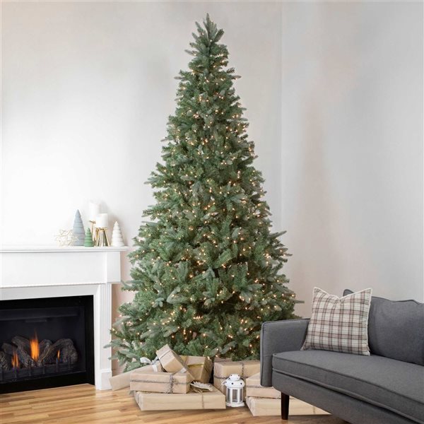 Northlight Real Touch 9-ft H Granville Fraser Fir Pre-Lit Full Christmas Tree with Clear Lights and Tree Stand