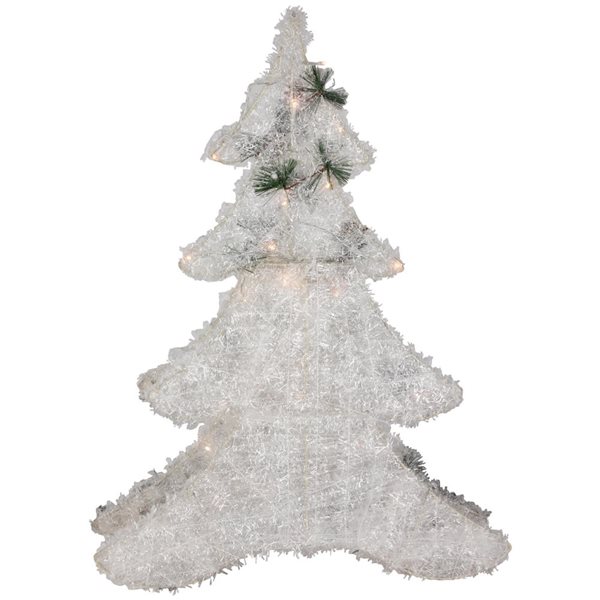 Northlight 27.5-in H Pine LED Pre-Lit 2D Tinsel Full Christmas Tree Decoration