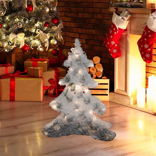 Northlight 27.5-in H Pine LED Pre-Lit 2D Tinsel Full Christmas Tree Decoration