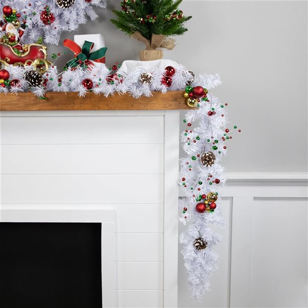 Northlight Indoor Unlit 100-ft L x 8-in W White Canadian Pine Artificial Christmas Garland