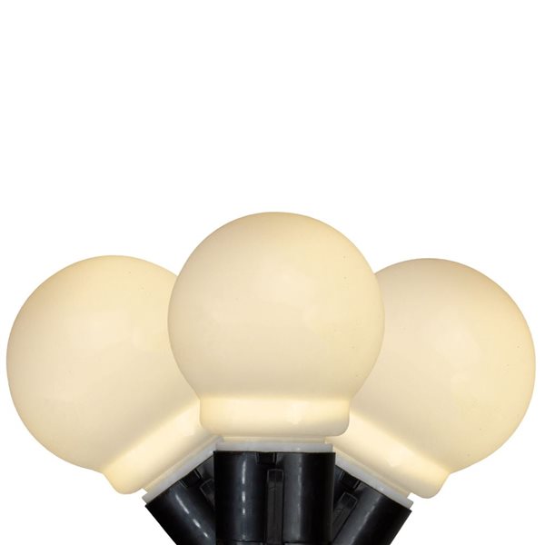 Kurt Adler 10 Warm White Glass LED Christmas Lights with 15-ft Black Wire