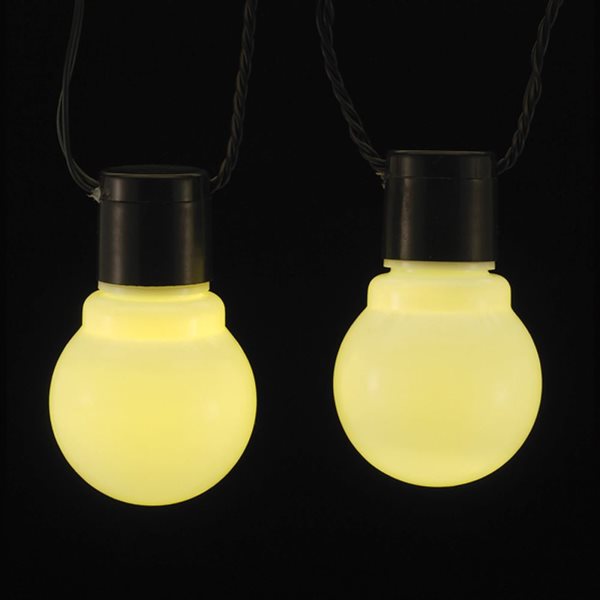 Kurt Adler 10 Warm White Glass LED Christmas Lights with 15-ft Black Wire