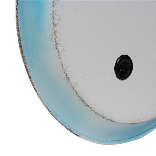 Northlight 36-in Metal Snowman with Wreath Christmas Decoration - White and Blue