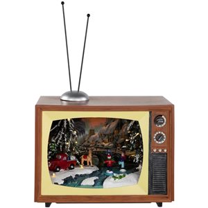 Northlight 9.25-in LED Lighted Animated Musical TV with Ice Skating Scene Christmas Display