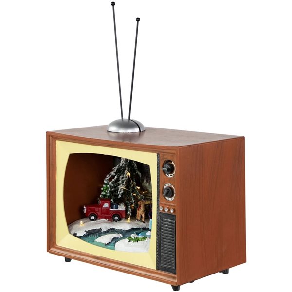 Northlight 9.25-in LED Lighted Animated Musical TV with Ice Skating Scene Christmas Display