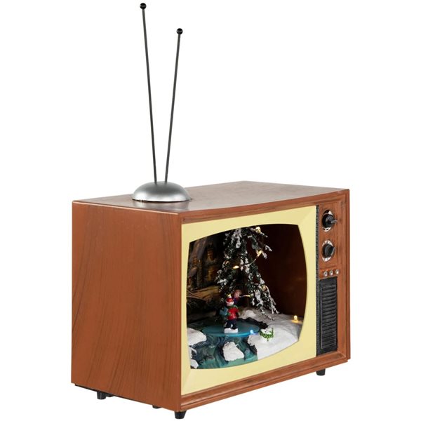 Northlight 9.25-in LED Lighted Animated Musical TV with Ice Skating Scene Christmas Display