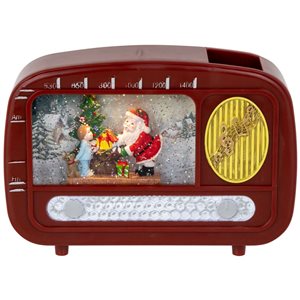 Northlight 8.75-in LED Lighted "Santa Sighting" Retro Radio Christmas Snow Globe