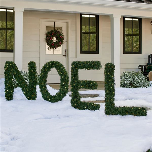 Northlight 5,5-ft Pre-Lit Noel Artificial Pine Christmas Yard Decoration
