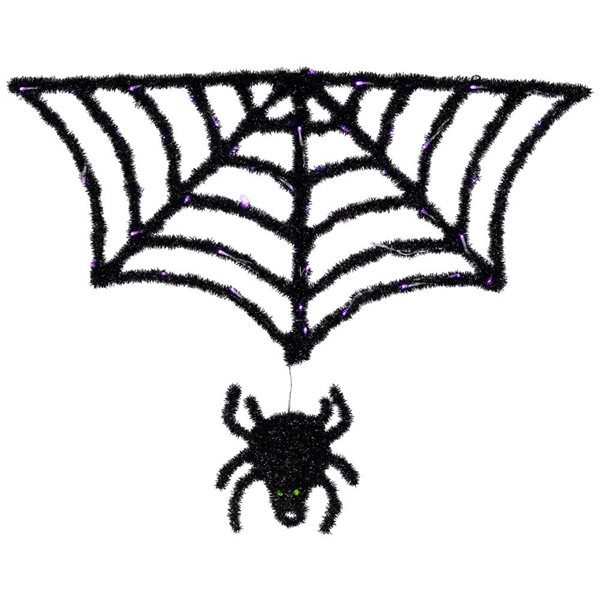 Northlight 36-in Black Lighted Spider and Web Halloween Decoration - Purple LED Lights