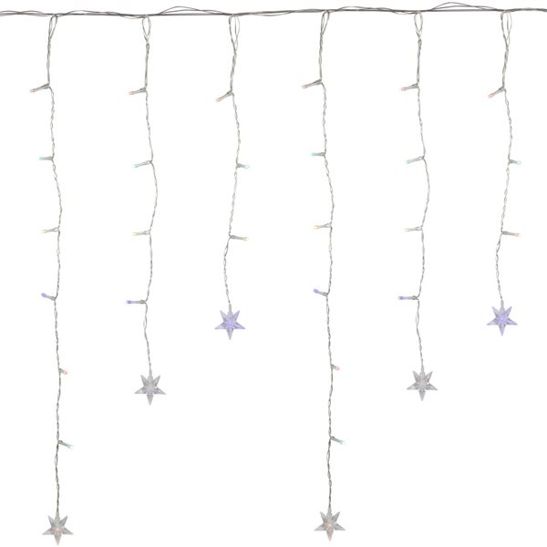 Northlight 29.5-ft Clear Wire LED Stars Icicle Multicolour Christmas Lights - 400 count