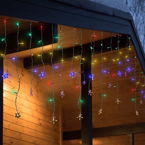 Northlight 29.5-ft Clear Wire LED Stars Icicle Multicolour Christmas Lights - 400 count