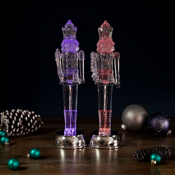 Northlight 2-Pc 12.5-in LED Lighted and Musical Nutcracker Christmas Figurine Set