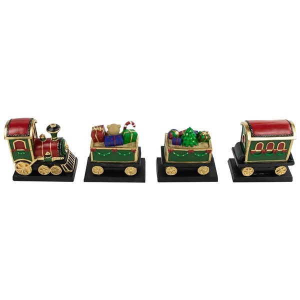 Northlight 5-in 4-pc Merry Christmas Train Stocking Holders