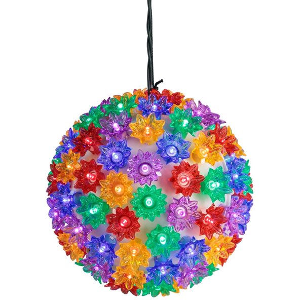 Northlight 7.5-in LED Lighted Hanging Starlight Sphere Outdoor Christmas Decoration - Multicolour Lights