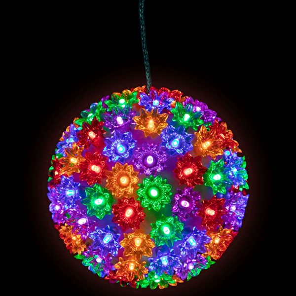 Northlight 7.5-in LED Lighted Hanging Starlight Sphere Outdoor Christmas Decoration - Multicolour Lights