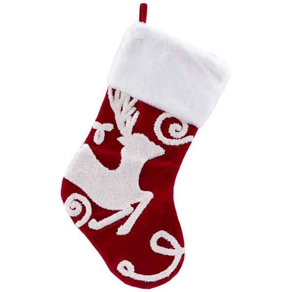 Northlight 20-in 3-Pc Reindeer and Snowflake Embroidered Christmas Stocking Set