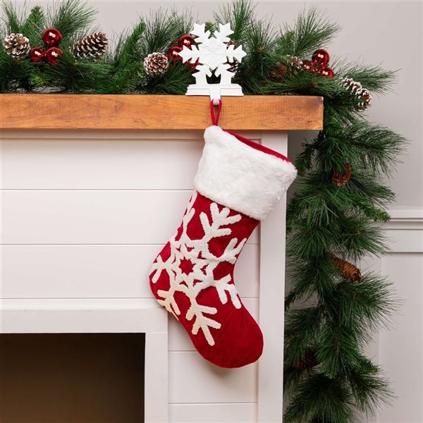 Northlight 20-in 3-Pc Reindeer and Snowflake Embroidered Christmas Stocking Set