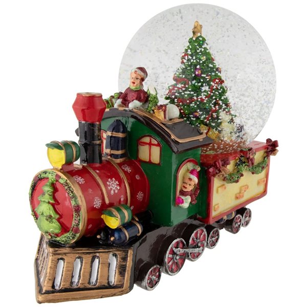 Northlight 8-in Elf Train Musical Christmas Snow Globe