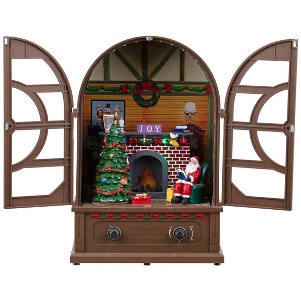 Northlight 12.5-in LED Lighted and Musical Retro Radio with Santa Scene Christmas Decoration