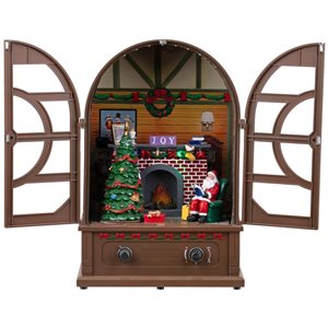 Northlight 12.5-in LED Lighted and Musical Retro Radio with Santa Scene Christmas Decoration