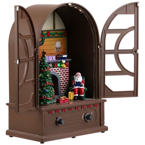 Northlight 12.5-in LED Lighted and Musical Retro Radio with Santa Scene Christmas Decoration