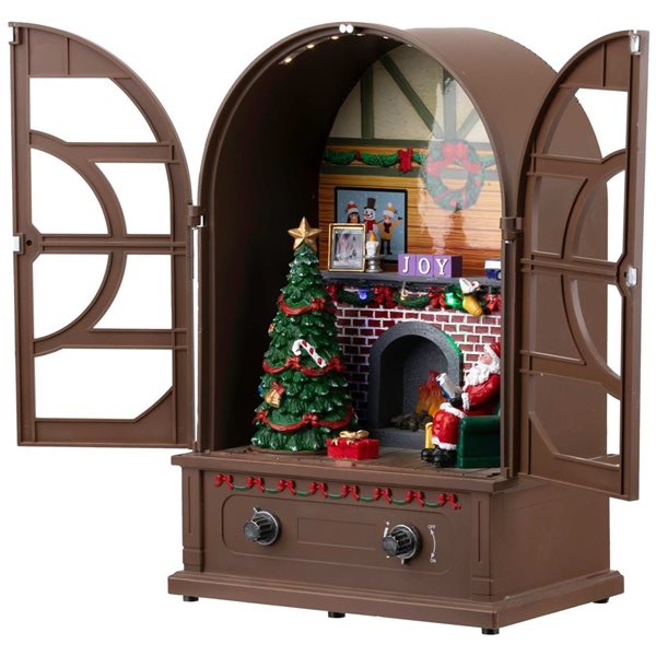 Northlight 12.5-in LED Lighted and Musical Retro Radio with Santa Scene Christmas Decoration