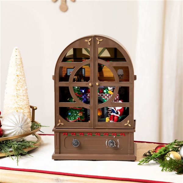 Northlight 12.5-in LED Lighted and Musical Retro Radio with Santa Scene Christmas Decoration