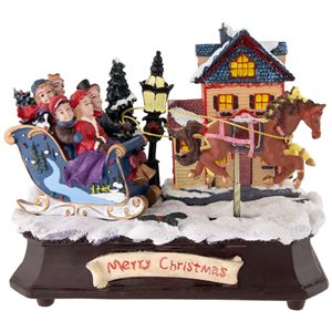 Northlight 6.25-in Animated and Musical Christmas Sleigh Decoration