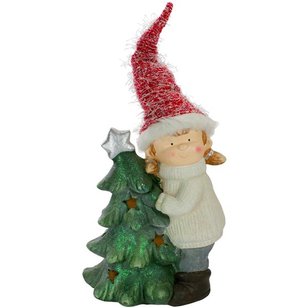 Northlight 30-in Smiling Girl Hugging a Star Tree Christmas Figurine