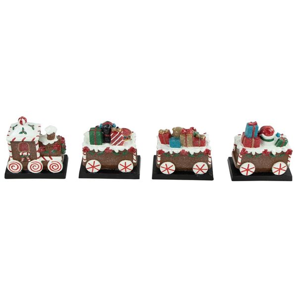 Northlight 4-pc 4.75-in Gingerbread Train Christmas Stocking Holders