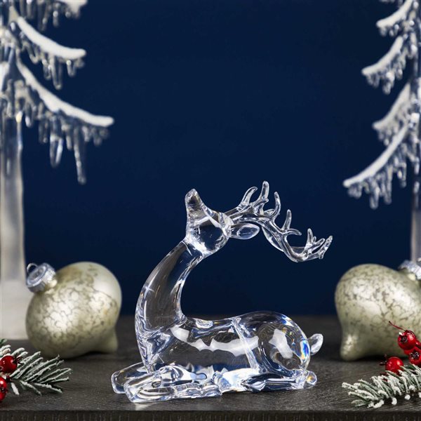 Northlight 6.25-in Laying Acrylic Deer Christmas Decoration
