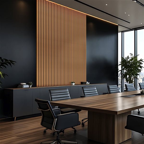 everhome Yorke 1.58-ft x 3.90-ft Grooved Laminate Acoustic Wall Panels - 6-pack