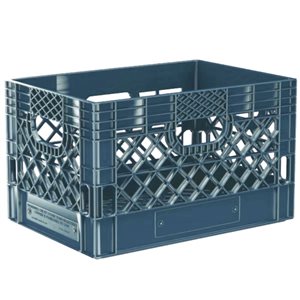 Modern Homes 19 D x 11 H x 13-in W Blue Plastic 24-Quart Milk Crate