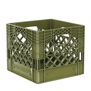 Caisse de lait Modern Homes 13 p. x 11 h. x 13 po l. de 16 pintes en plastique vert