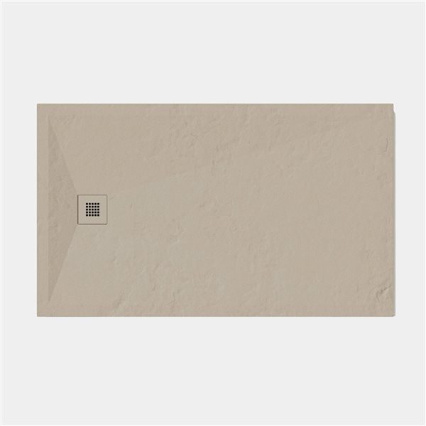 Valley Bath & Kitchen Masso 60 x 32-in Brown Stone Shower Base with Reversible Drain