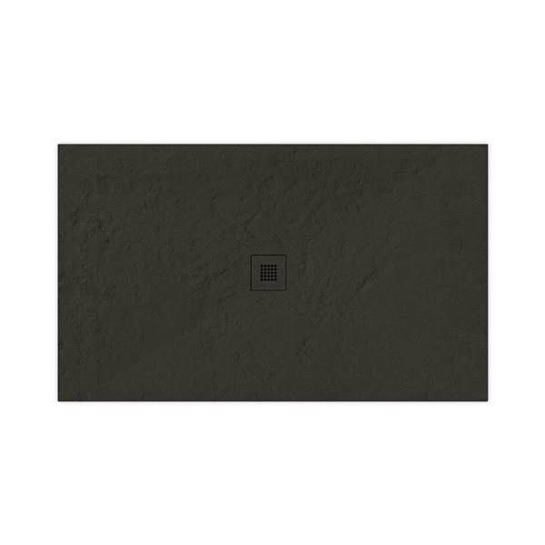 Valley Bath & Kitchen Masso 48 x 36-in Black Stone Shower Base with Center Drain