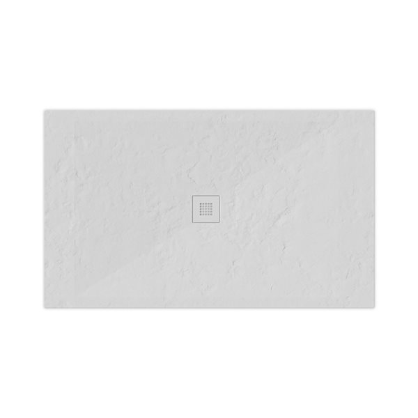 Valley Bath & Kitchen Masso 48 x 36-in White Stone Shower Base with Center Drain