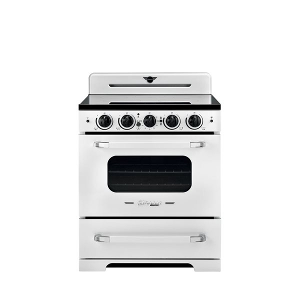 Unique Appliances Classic Retro 30-in Induction Range - Marshmallow White