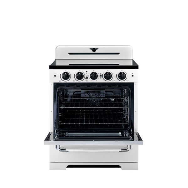 Unique Appliances Classic Retro 30-in Induction Range - Marshmallow White