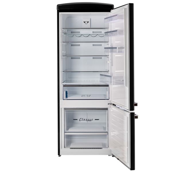 Unique Appliances Classic Retro 17-ft³ Bottom Mount Refrigerator - Midnight Black