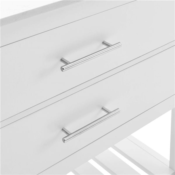 BridgePoint Home Mara 30 W x 20 D x 34.5-in H White with White Stone Top Single-Sink Bathroom Vanity